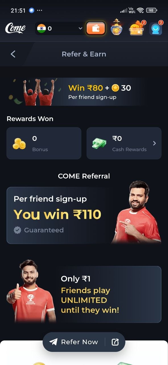COME rewards